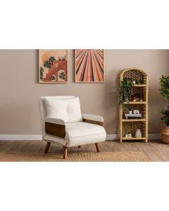 ATELIER DEL SOFA Fotelja na razvlačenje Cosmo Single, bela