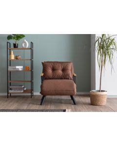 ATELIER DEL SOFA Fotelja na razvlačenje Sando Single, svetlobraon - 859FTN2822