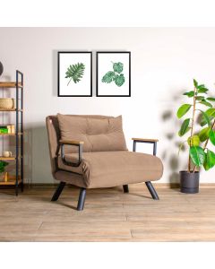 ATELIER DEL SOFA Fotelja na razvlačenje Sando Single, svetlo braon