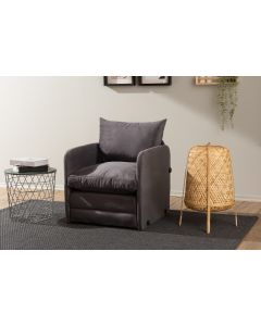 ATELIER DEL SOFA Fotelja na razvlačenje Saga Single, siva