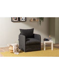 ATELIER DEL SOFA Fotelja na razvlačenje Saga Single, tamno siva