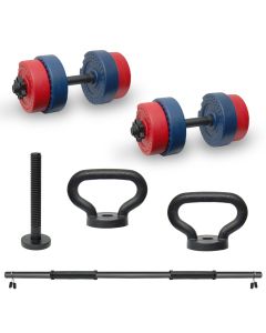 Iron Sport set 14kg tegova, 2+1 šipka i ručka za zvono (set 4 in 1) - TS144I1