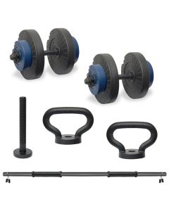 Iron Sport set 28kg tegova, 2+1 šipka i ručka za zvono (set 4 in 1) - TS284I1