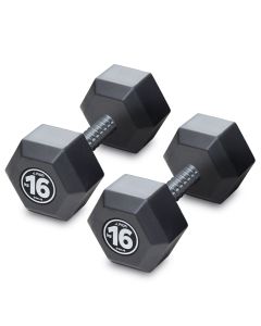 Iron Sport set Plastični HEX Tegovi – Bučice set 32kg ( 2 x 16kg ) sa čeličnim ojačanjem sredine - HEXS032