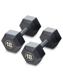 Iron Sport set Plastični HEX Tegovi – Bučice set 36kg ( 2 x 18kg ) sa čeličnim ojačanjem sredine - HEXS036