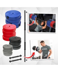 Iron Sport set Tegovi set 134kg i 2+1 šipka - KOMS134