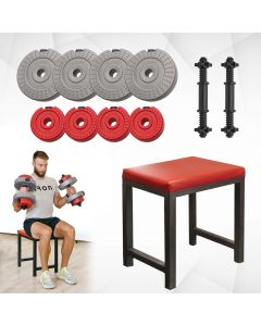 Iron Sport set Mini klupa i Tegovi 20kg + 2x male šipke - KOMS20G