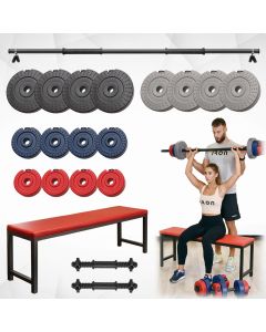 Iron Sport set Klupa i Tegovi set 48kg i 2+1 šipke - KOMS48H