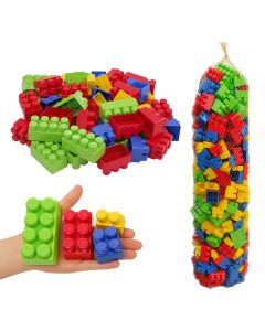 Kocke za decu KOCKE DEČIJE OSNOVNE set 300 kom. Džak - 4 vrste kocki u setu - širine kocki 4.5cm - KOCO300