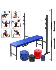 Benc klupa i tegovi - Benc klupa «LEON» tegovi 128kg i 2+1 šipka - proizvodac Iron Sport - KLEON06