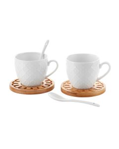 FG HAUS Set šoljica sa tacnama od bambusa 2/1 BR2409 - BR2409