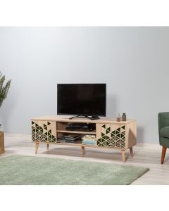 HANAH HOME TV komoda Truva 121, svetlobraon/zelena
