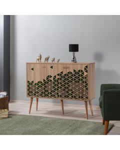 HANAH HOME Komoda Mega 121, svetlobraon/zelena - 863SPH3417
