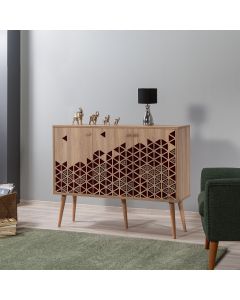 HANAH HOME Komoda Mega 122, svetlobraon/crvena - 863SPH3937