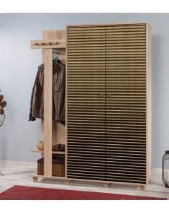 HANAH HOME Ormar za predsoblje sa čivilukom Garmanto 135-220, svetlo braon