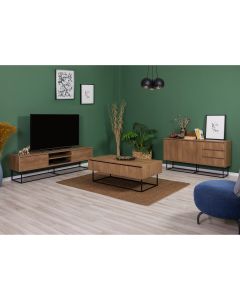 HANAH HOME Set nameštaja za dnevnu sobu Laxus Takım 9, braon/crna