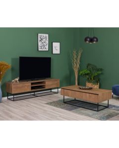 HANAH HOME Set nameštaja za dnevnu sobu Laxus Takım 10, braon/crna