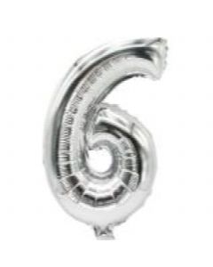 DOMY Balon folija br.6, srebrna - 86836