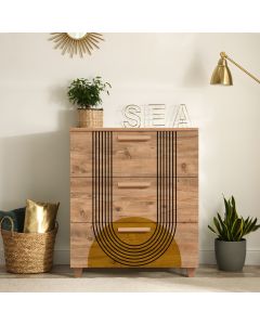 HANAH HOME Komoda za spavaću sobu Leva Gravis Sun, braon