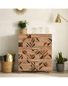 HANAH HOME Komoda za spavaću sobu Leva Gravis Triangle, braon