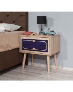 HANAH HOME Noćni ormarić Two 620, krem/ljubičasta