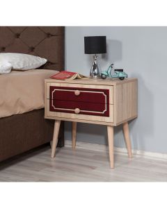 HANAH HOME Noćni ormarić Two 621, krem/crvena