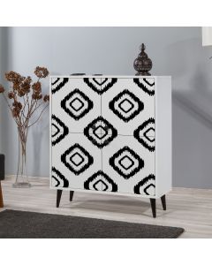 HANAH HOME Komoda za dnevnu sobu Multilüx Fas, bela/crna