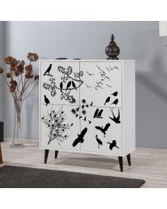 HANAH HOME Komoda za dnevnu sobu Multilüx Manyas, bela/crna