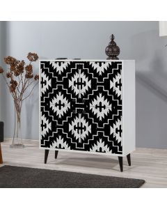 HANAH HOME Komoda za dnevnu sobu Multilüx Swan, bela/crna