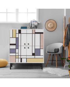 HANAH HOME Komoda za dnevnu sobu Multilüx Midia, bela/šareno