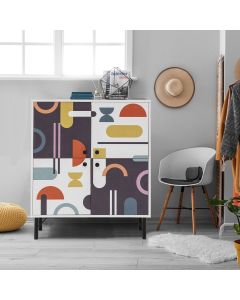 HANAH HOME Komoda za dnevnu sobu Mültilüx Sia, bela/šareno