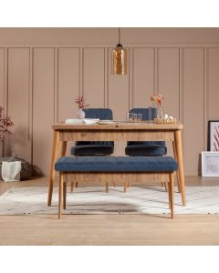 HANAH HOME Set trpezarijski sto i stolice Vina 1048, tamno plava/krem