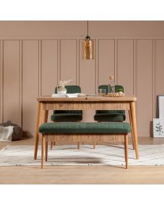HANAH HOME Trpezarijski set Vina, braon/zelena - 869VEL5122
