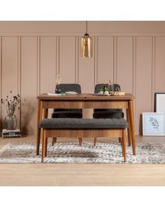 HANAH HOME Trpezarijski set Vina 1053, antracit/braon - 869VEL5128