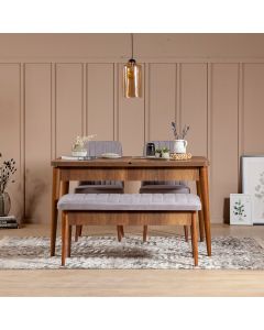 HANAH HOME Trpezarijski set Vina 0701, braon/siva - 869VEL5140