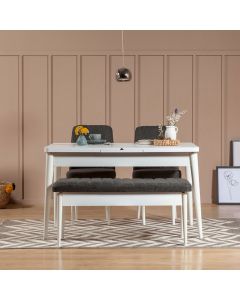 HANAH HOME Set trpezarijski sto i stolice Vina 1053, antracit/bela