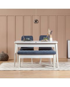 HANAH HOME Set trpezarijski sto i stolice Vina 1048, tamno plava/bela