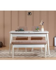 HANAH HOME Trpezarijski set Vina 0900, bela/krem - 869VEL5177