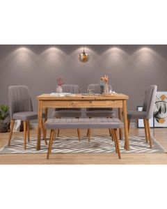 HANAH HOME Set trpezarijski sto i stolice Santiago, braon/siva - 869VEL5214