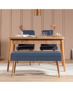 HANAH HOME Set trpezarijski sto i stolice Vina 1048, tamno plava