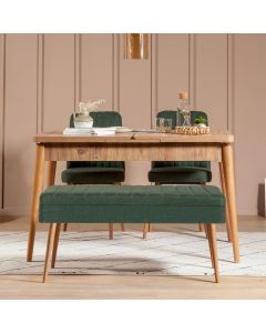 HANAH HOME Set trpezarijski sto i stolice Vina 1070, zelena