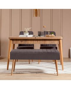 HANAH HOME Set trpezarijski sto i stolice Vina 0701, antracit