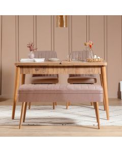 HANAH HOME Set trpezarijski sto i stolice Vina 0900, krem