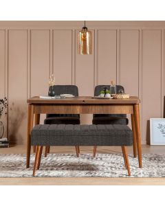 HANAH HOME Set trpezarijski sto i stolice Vina 1053, antracit/braon