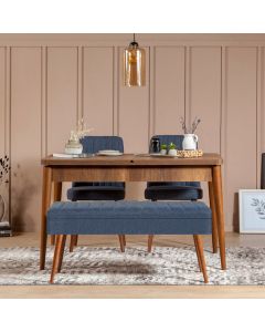 HANAH HOME Set trpezarijski sto i stolice Vina 1048, braon/tamno plava