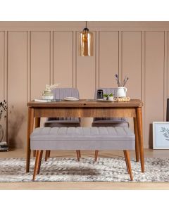 HANAH HOME Set trpezarijski sto i stolice Vina 0701, braon/siva