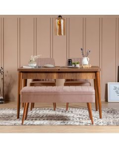 HANAH HOME Set trpezarijski sto i stolice Vina 0900, braon/krem