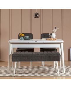 HANAH HOME Set trpezarijski sto i stolice Vina 1053, antracit/bela