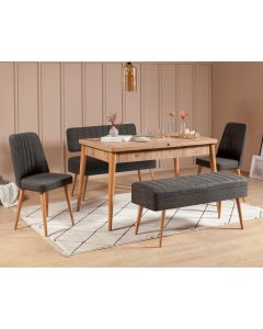 HANAH HOME Set trpezarijski sto i stolice Vina 1053, antracit