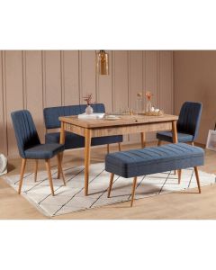 HANAH HOME Set trpezarijski sto i stolice Vina 1048, tamno plava